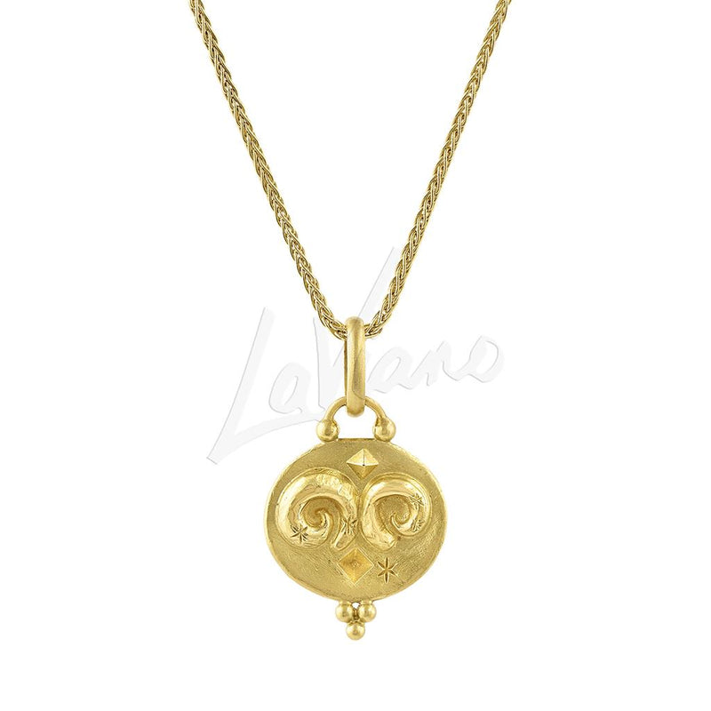 LaViano Fashion 18K Yellow Gold Aries Charm Pendant
