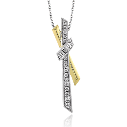 Simon G 14K Two Tone Diamond Pendant
