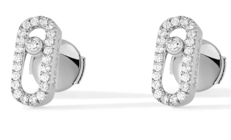 Messika 18K White Gold Diamond Move Uno Earrings