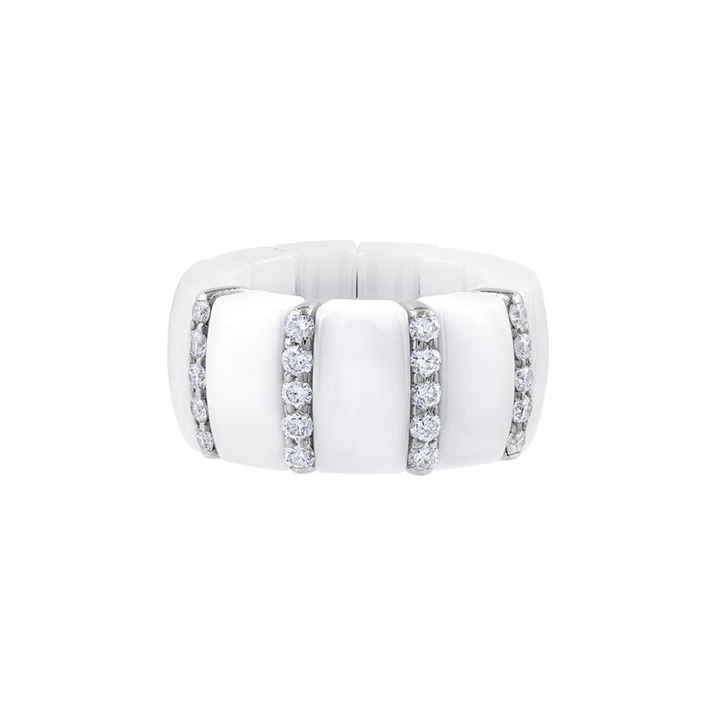 Roberto Demeglio 18K White Gold White Ceramic and Diamond Ring