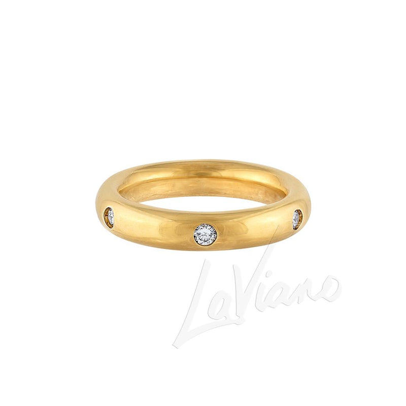 LaViano Fashion 18K Yellow Gold Diamond Wedding Band