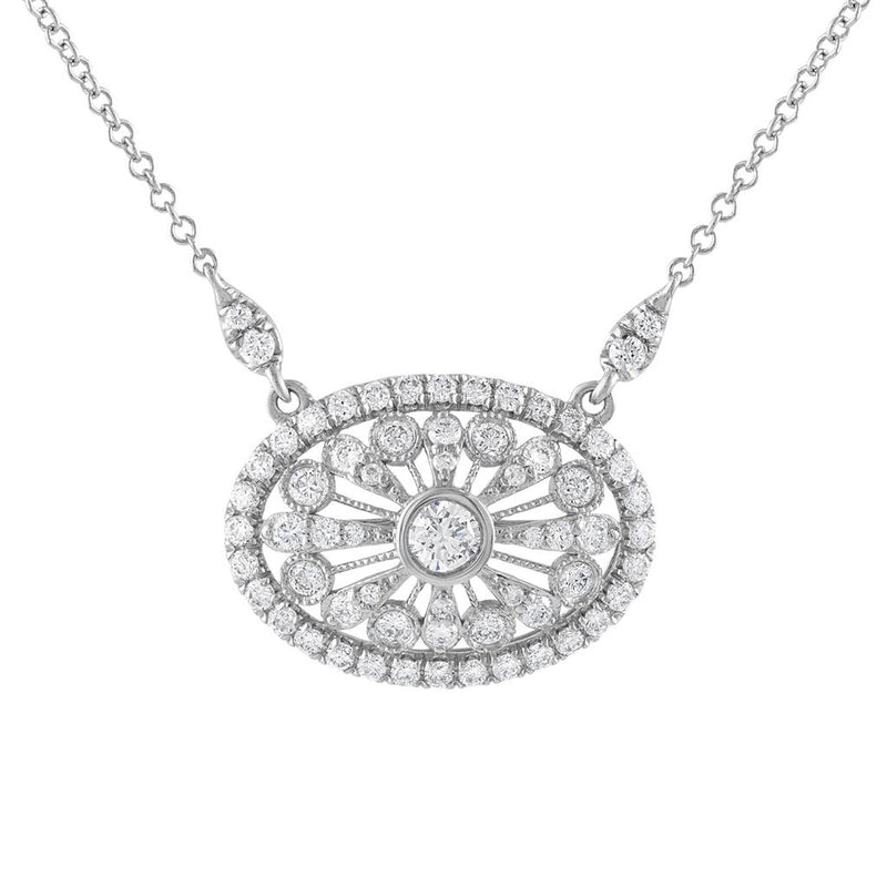 LaViano Fashion 18K White Gold Diamond Necklace