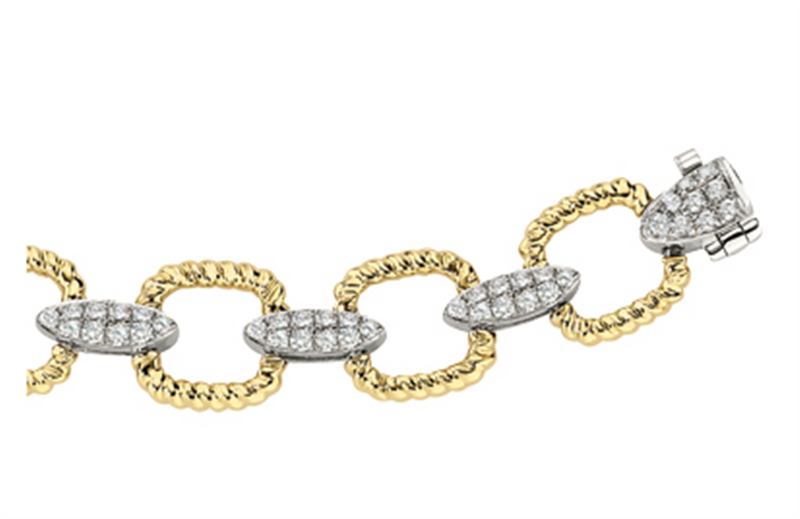 Pe Jay Creations 14K Two Tone Diamond Bracelet