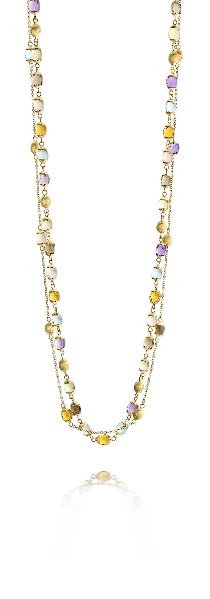 Nanis 18K Yellow Gold and Multi- Colored Quartz Necklace