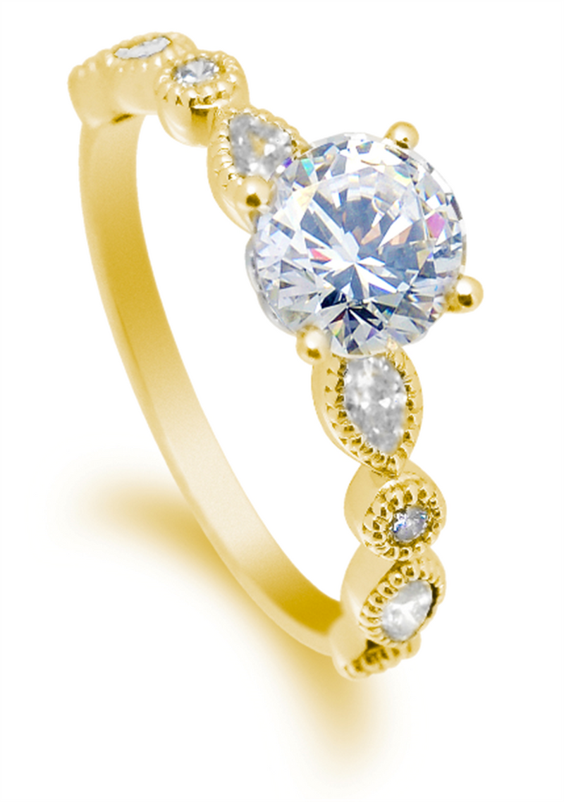 Pe Jay Creations 18K Yellow Gold Diamond Semi Mounting Ring