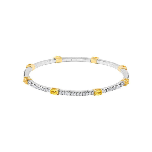 extensible18K White Gold Yellow Sapphire and Diamond Bracelet