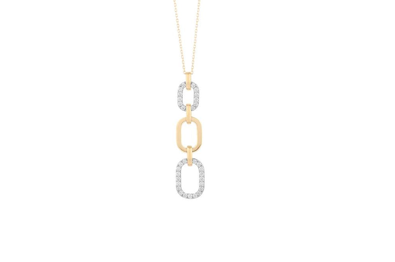 LaViano Fashion 18K Two Tone Diamond Pendant