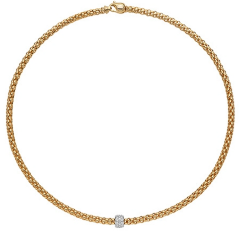 FOPE 18K Two Tone Necklace Diamonds