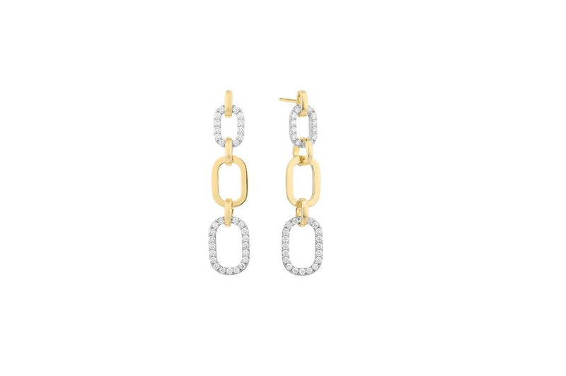 LaViano Fashion 14K Two Tone Diamond Earrings