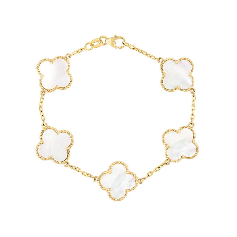 LaViano Fashion 14K Yellow Gold Mother of Pearl Bracelet