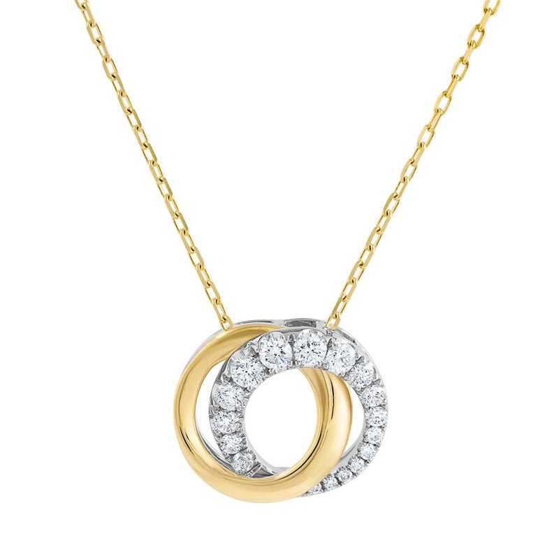 Frederic Sage 14K Yellow Gold Diamond Double Circle Necklace