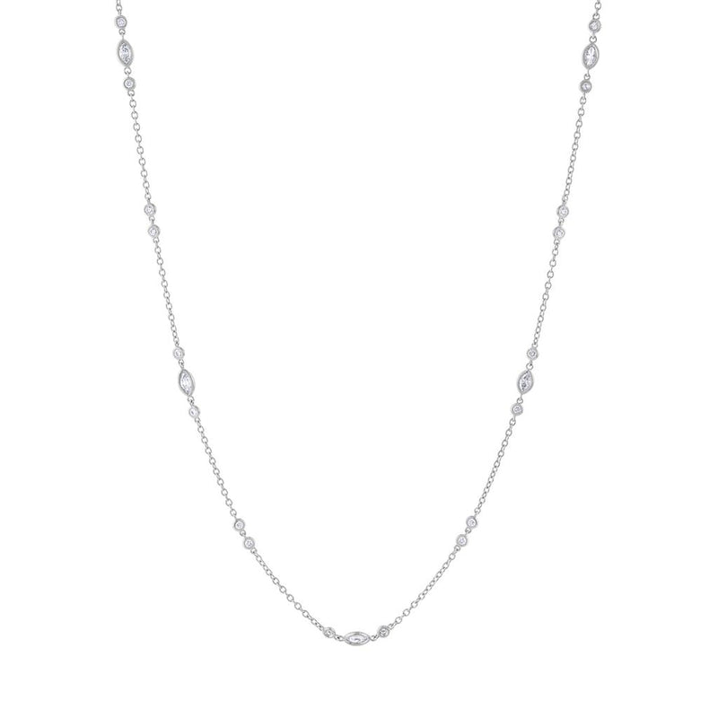 LaViano Fashion 18K White Gold Diamond Necklace