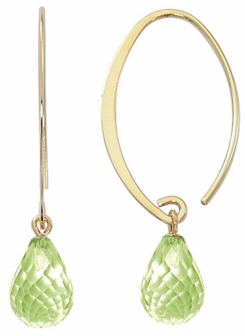 LaViano Fashion 14K Yellow Gold Peridot Earrings