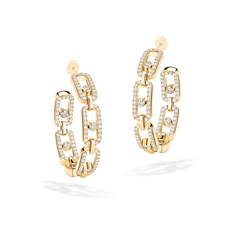 Messika 18K Yellow Gold Move Link Small Hoop Earrings