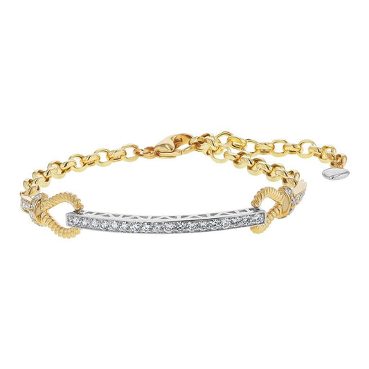 LaViano Fashion 14K Two Tone Diamond Bracelet