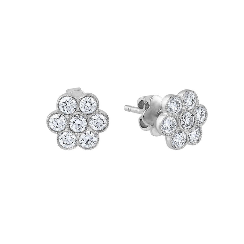 LaViano Fashion 18K White Gold Diamond Earrings