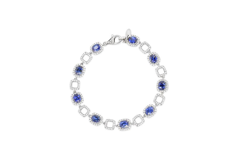 LaViano Fashion 18K White Gold Sapphire and Diamond Bracelet