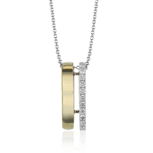 Simon G 14K Two Tone Diamond Pendant