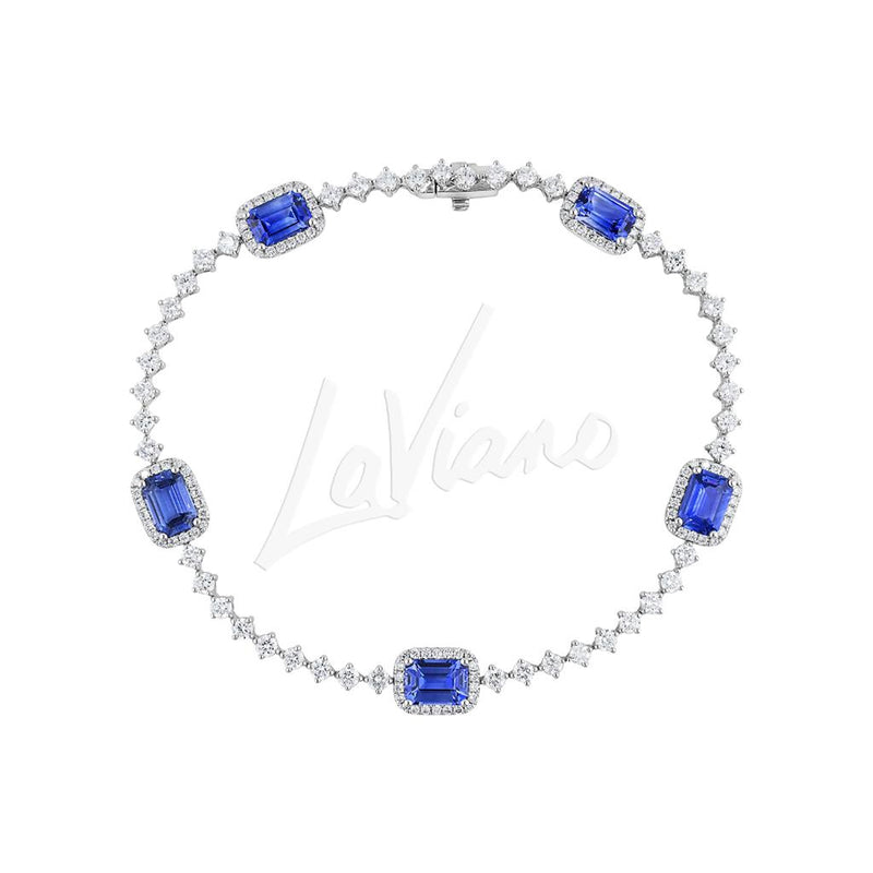 LaViano Fashion 18K White Gold Sapphire and Diamond Bracelet