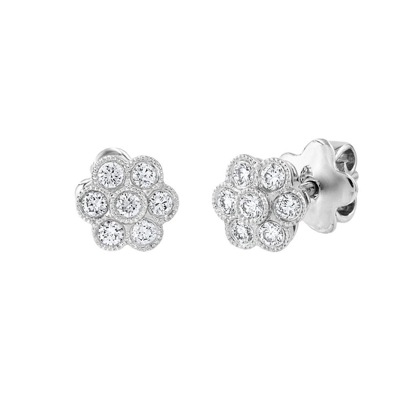 LaViano Fashion 18K White Gold Diamond Earrings