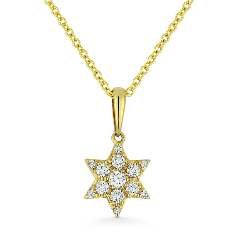 LaViano Fashion 14K Yellow Gold Diamond Star Pendant