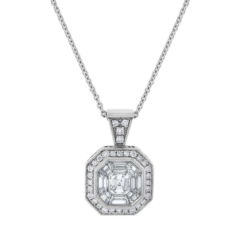 LaViano Fahsion 18K White Gold Diamond Pendant