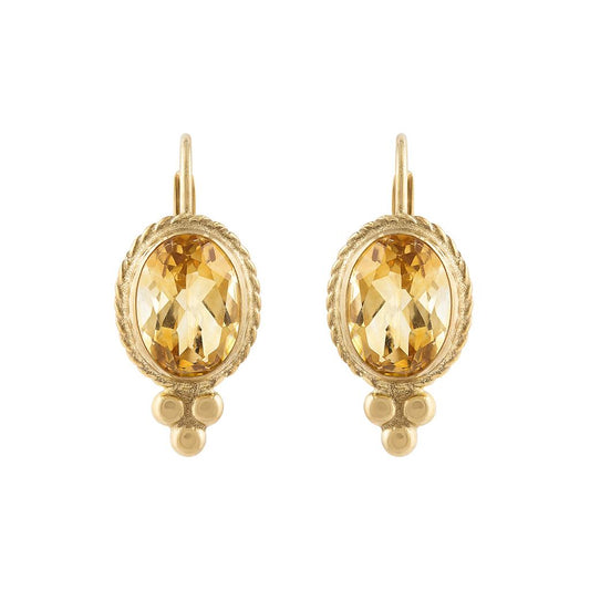 LaViano Fashion 14K Yellow Gold Citrine Earrings