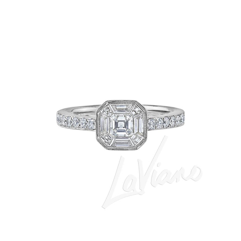 LaViano Fashion 18K White Gold Diamond Mosaic Ring