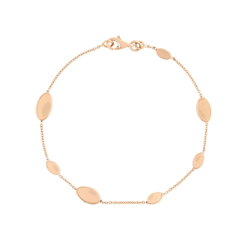 LaViano Fashion 18K Rose Gold Solid Station Bracelet