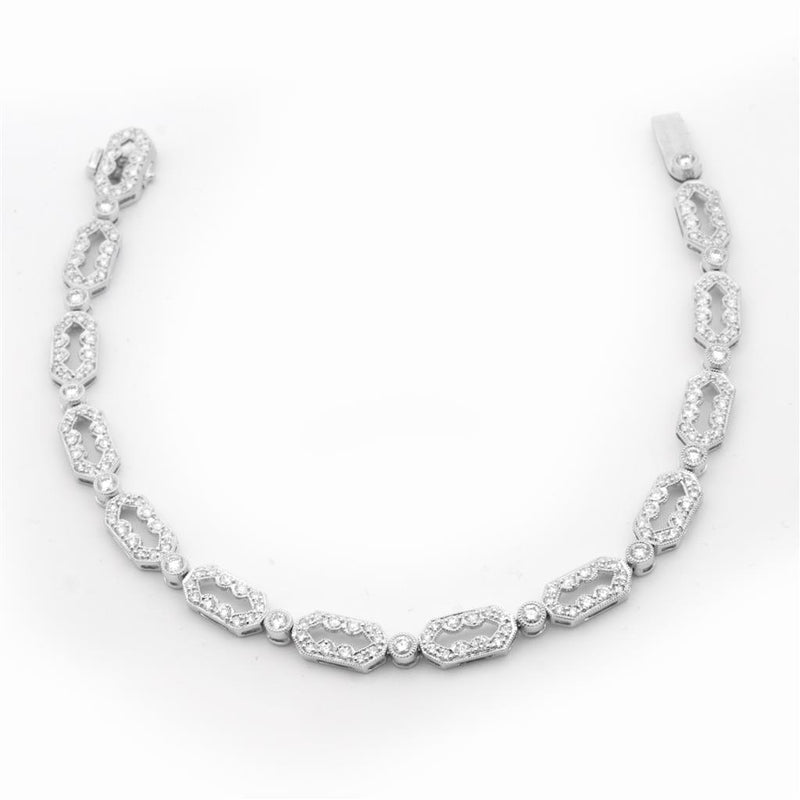 LaViano Fashion 18 White Gold Diamond Bracelet