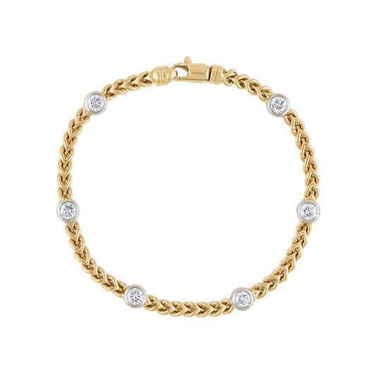 LaViano Fashion 14K Two Tone Diamond Bracelet