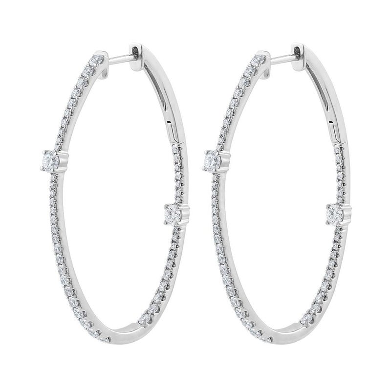 LaViano Fashion 14K White Gold Diamond Earrings