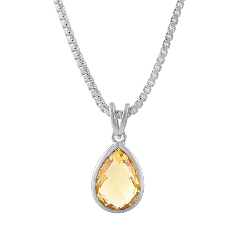 LaViano Fashion Sterling Silver Citrine Pendant