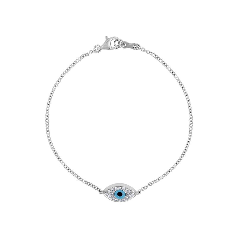 LaViano Fashion 18K White Gold Evil Eye Diamond Bracelet