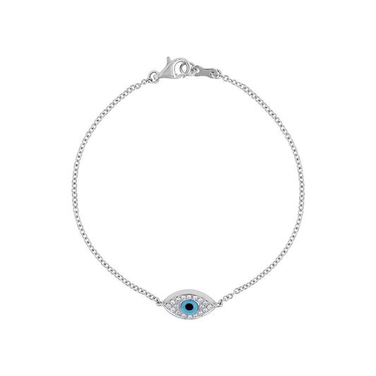 LaViano Fashion 18K White Gold Evil Eye Diamond Bracelet