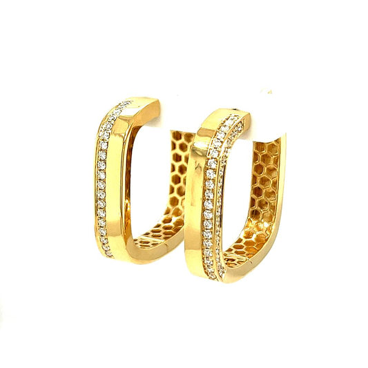 LaViano Fashion 18K Yellow Gold Diamond Earrings
