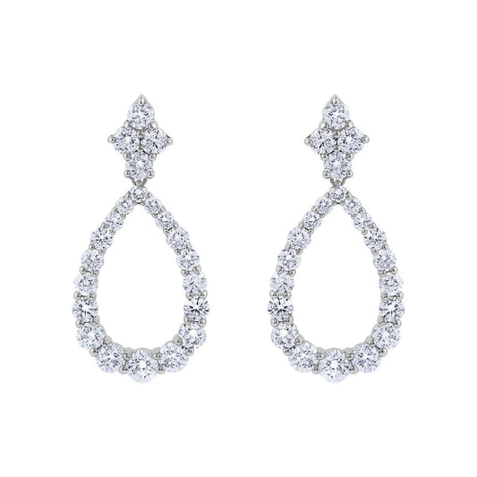LaViano Fashion 14K White Gold Diamond Earrings