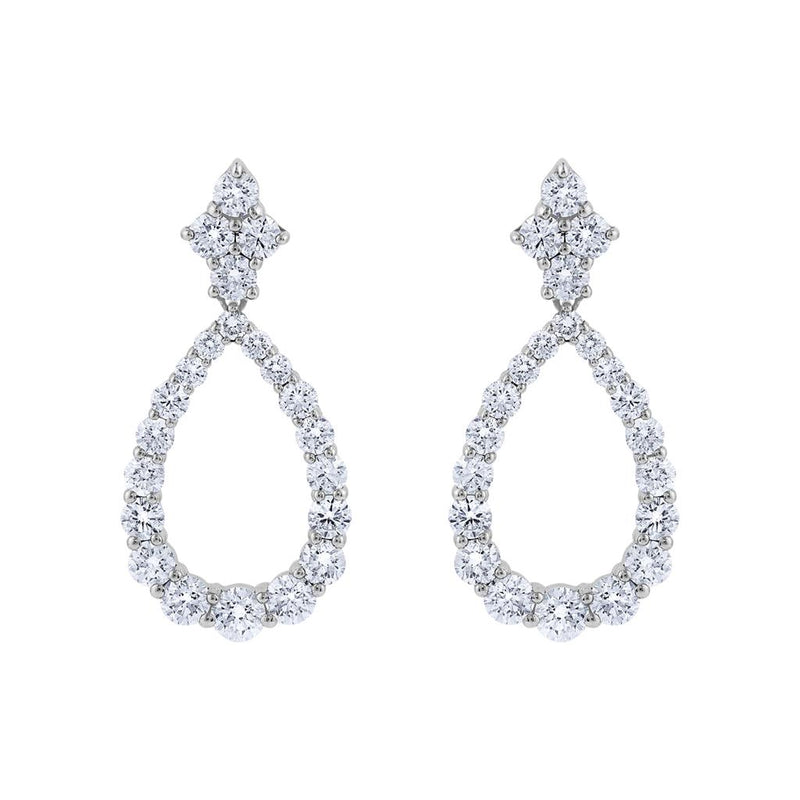 LaViano Fashion 14K White Gold Diamond Earrings