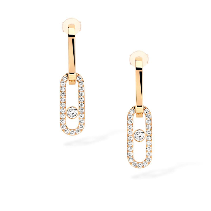 Messika 18K Yellow Gold and Diamond  Move Link Pendant Earrings