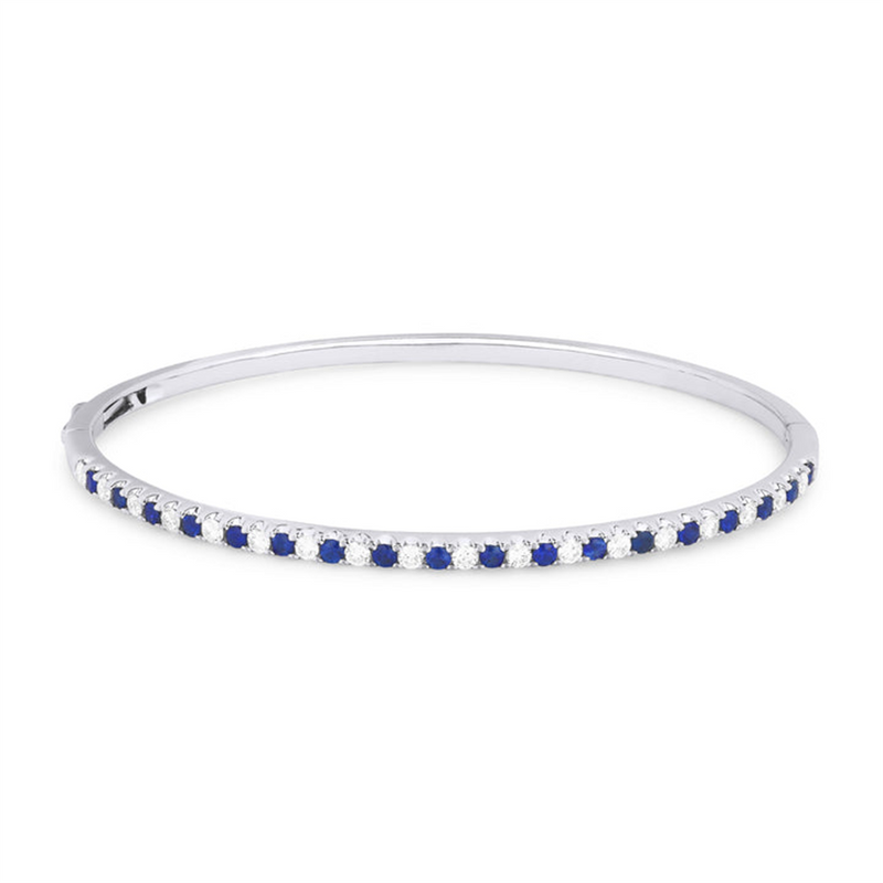 LaViano Fashion 14K White Gold Sapphire and Diamond Bracelet