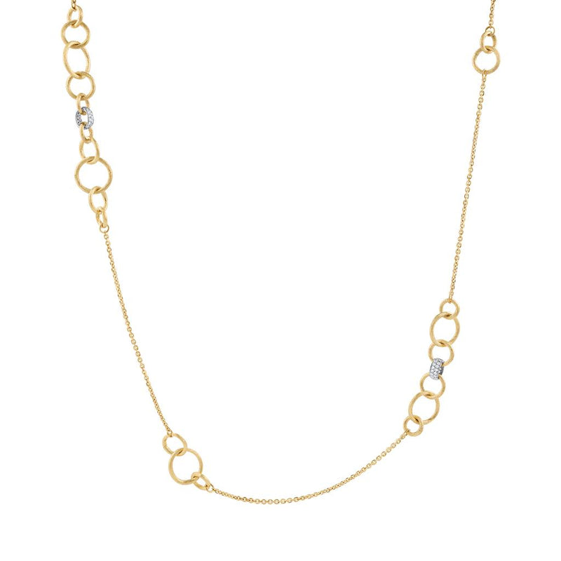 Laviano Fashion 18K Two Tone  Long Station Necklace with Diamonds