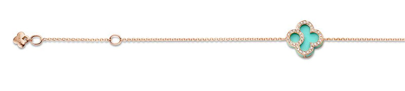 Tirisi 18K Rose Gold Turquoise and Diamond Bracelet