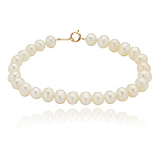 LaViano Fashion 14K Yellow Gold Freshwater Pearl Bracelet