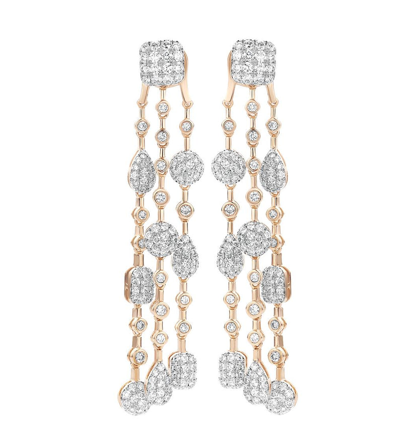 Tirisi 18K Rose Gold Diamond Drop Venice Earrings