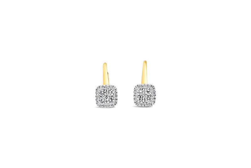 Frederic Sage 14K Two Tone Diamond Earrings