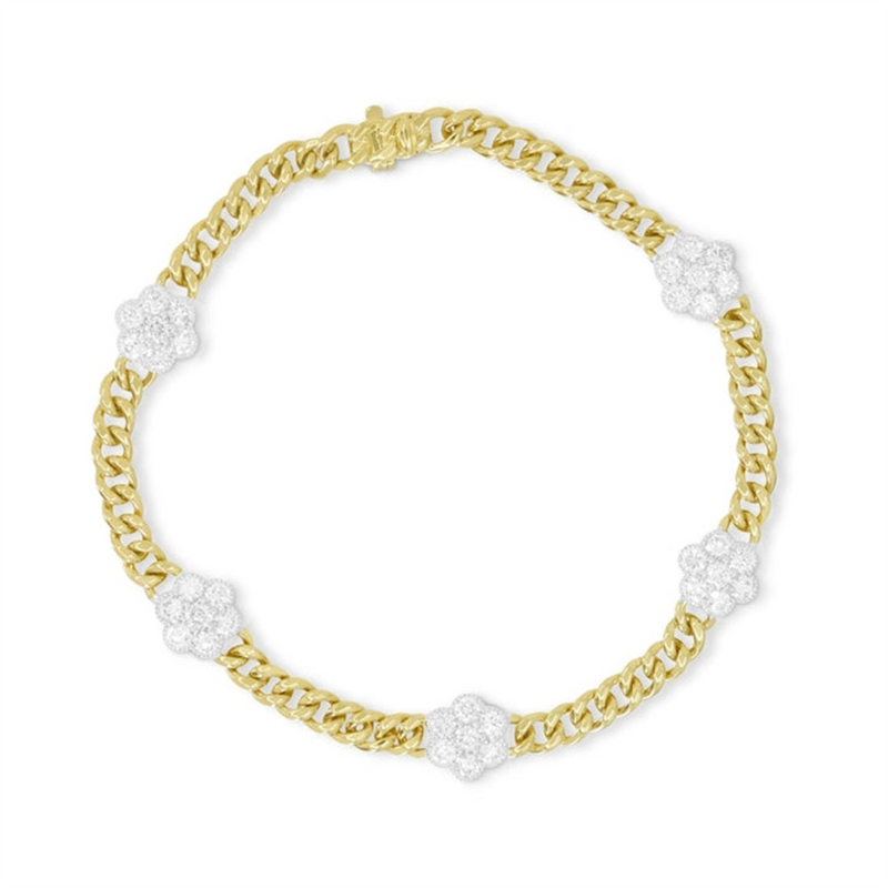 LaViano Fashion 14K Two Tone Diamond Bracelet