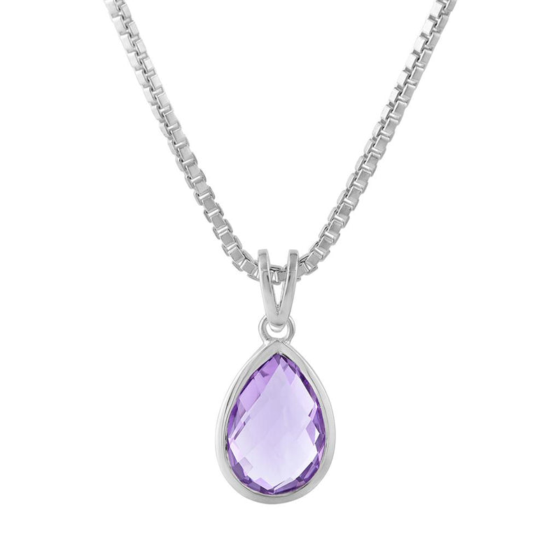 LaViano Fashion Sterling Silver Amethyst Pendant