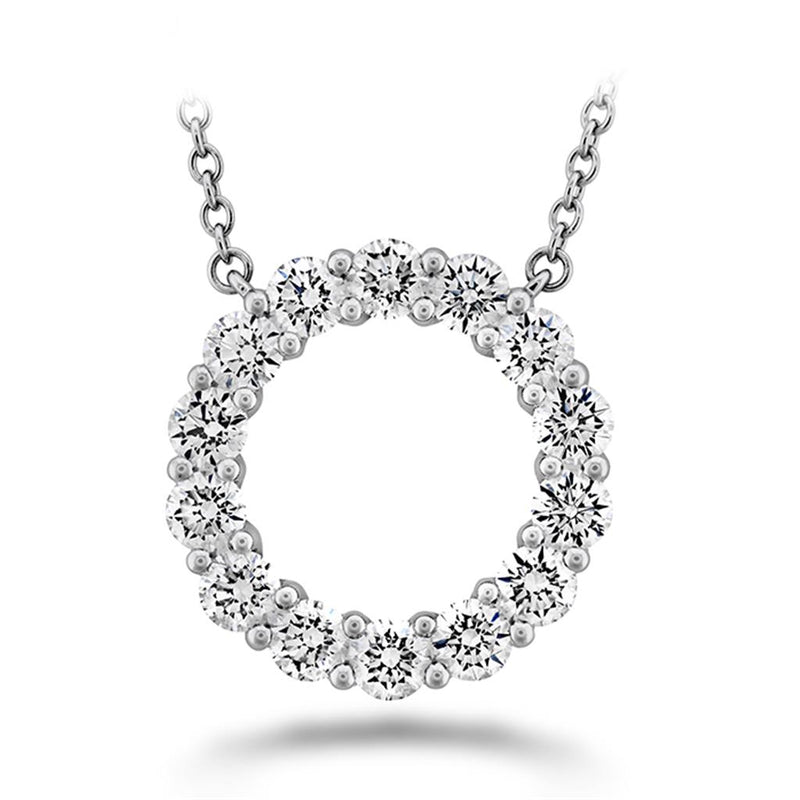 LaViano Fashion 18K White Gold Diamond Circle Necklace