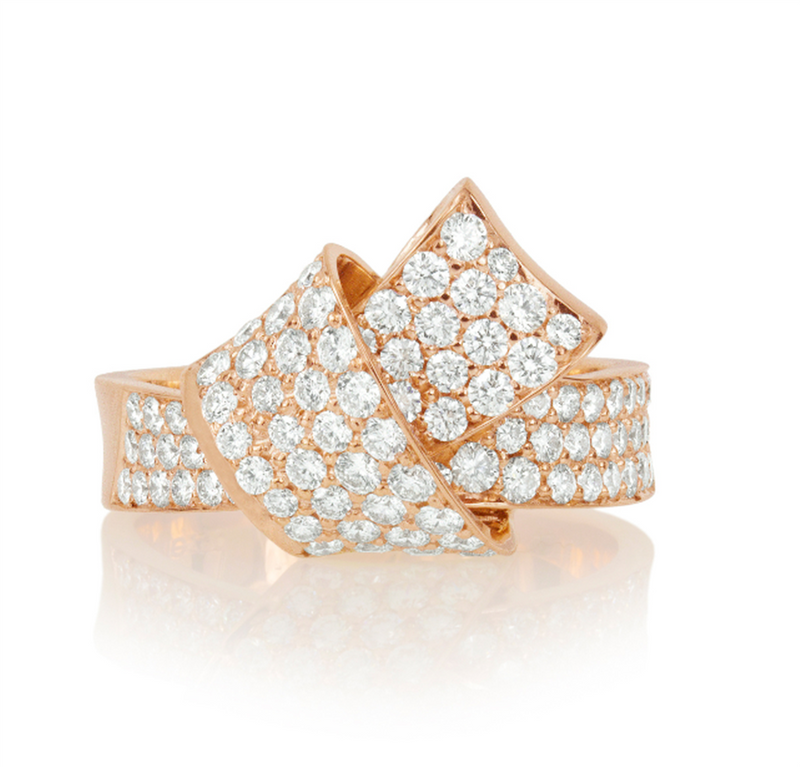 Carelle 18K Rose Gold Diamond Knot Ring