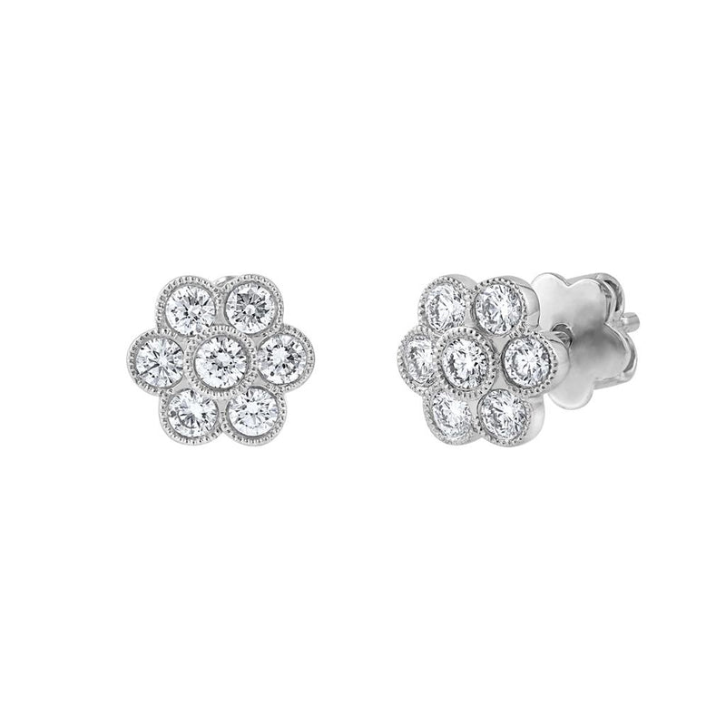 LaViano Fashion 18K White Gold Diamond Earrings